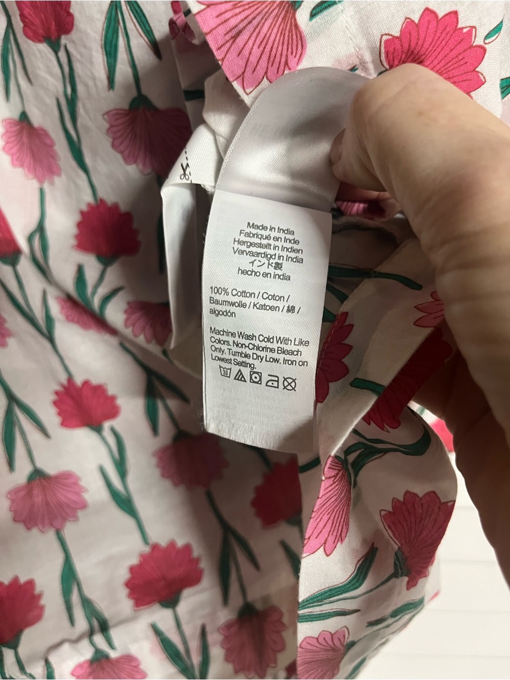 J. Crew White Blouse with Pink Floral Print - Picture 4 of 8